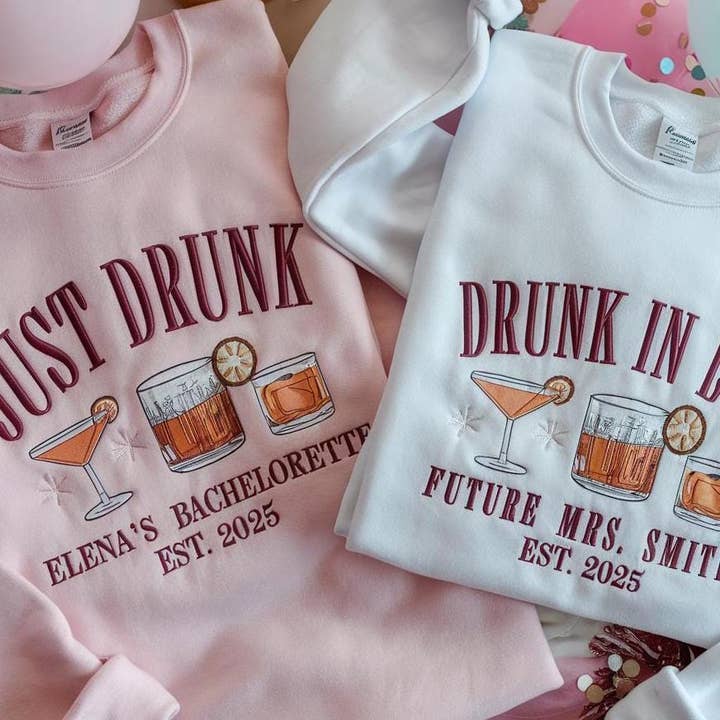 TheKingShirt - Wholesale Graphic Sweatshirt - Women's - Drunk in Love Bachelorette Party Shirts