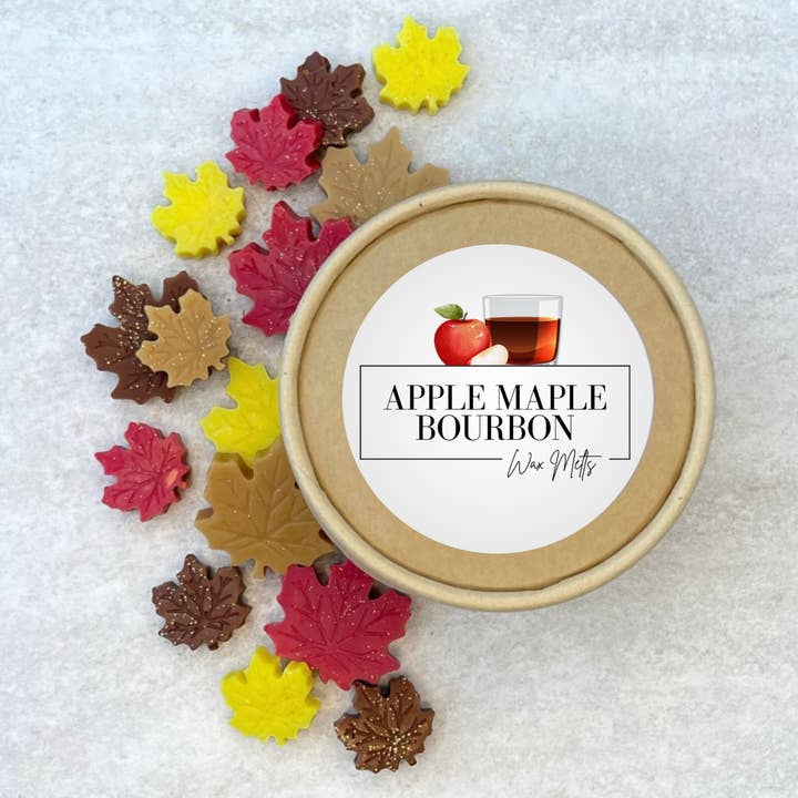 Apple Maple Bourbon 2oz Jar Soy Wax Melts for wholesale by LostLove Art Co.