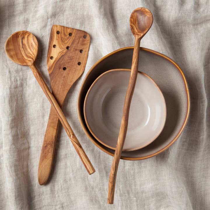 Danica Heirloom - Wholesale Kitchen Spoon - Olive Wood Wavy Spoon
