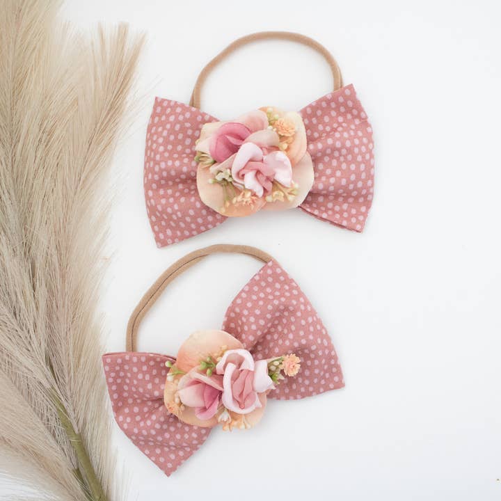 Diadema con lazo - Diadema de nailon con lazo - Diadema con lazo rosa - Lazo para venta al por mayor de Girls' Dream