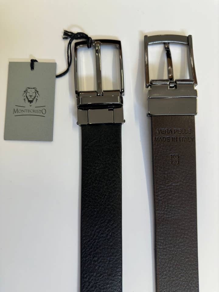 MONTECRISTO 460/35 REVERSIBELT LÄDERBÄLTE SVART/MÖRKBRUN för wholesale av Montecristo
