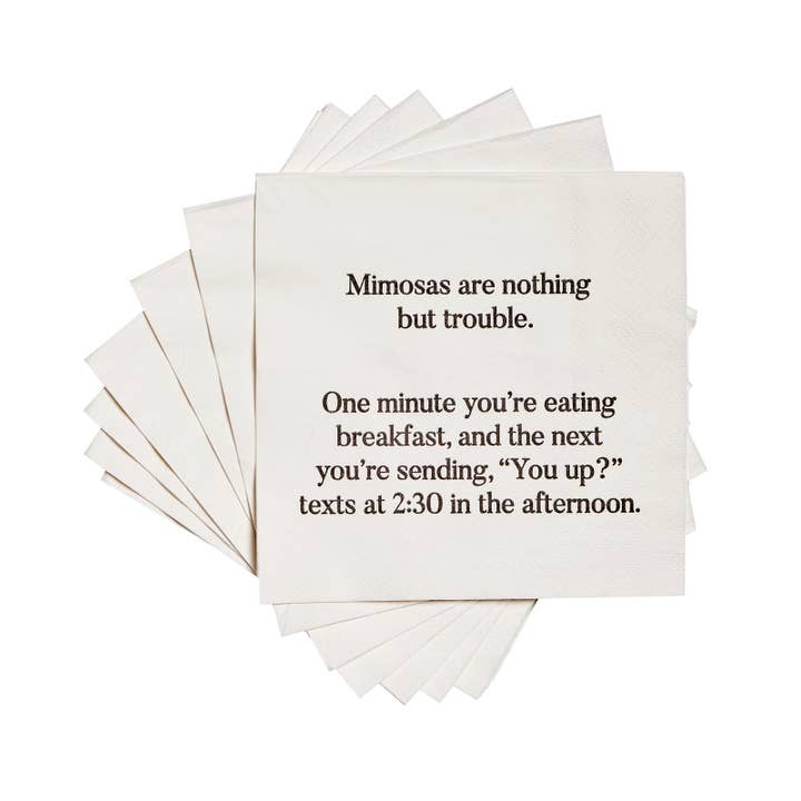 ellembee gift - Wholesale Disposable Napkin - Mimosas are nothing but trouble funny Cocktail Napkins
