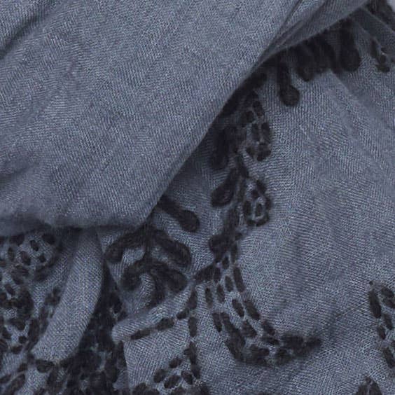 Indigo Handloom - Wholesale Scarf - Women's - Bloom - Grey1