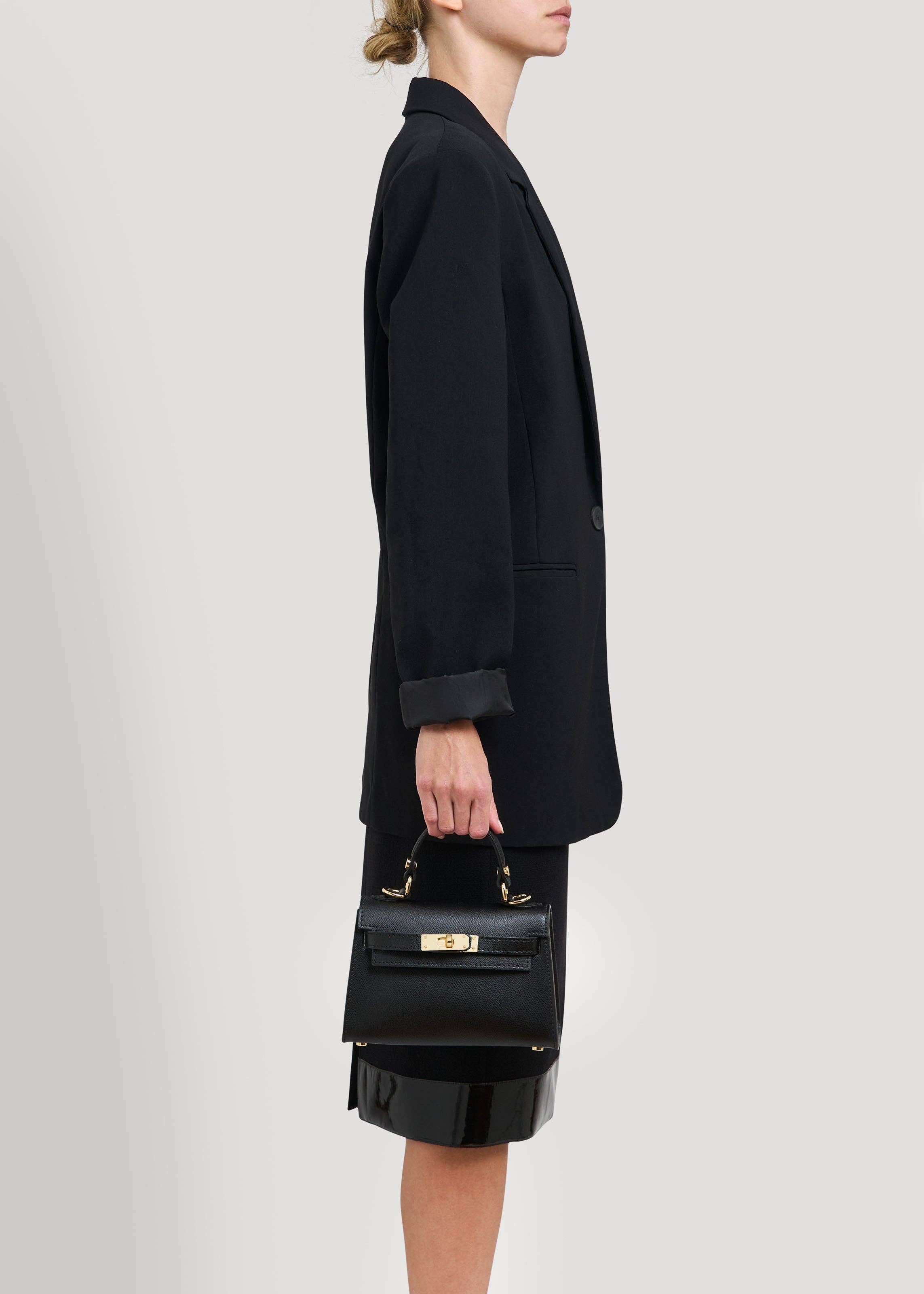 Voemièn - Venta al por mayor Bolso con asas - Mujer - Bolso Victoria en cuero Epson negro6