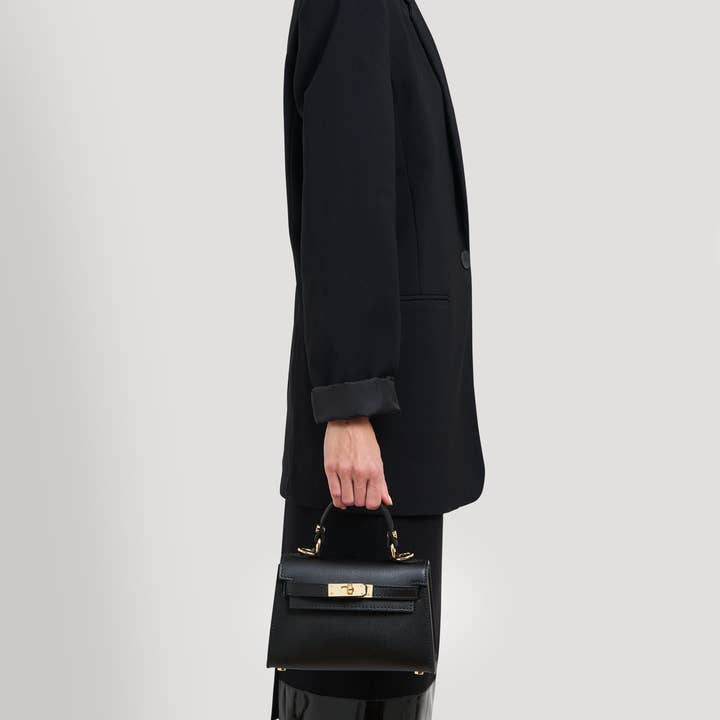 Voemièn - Wholesale Top handle bag – women's - Victoria Bag in Black Epson Leather6