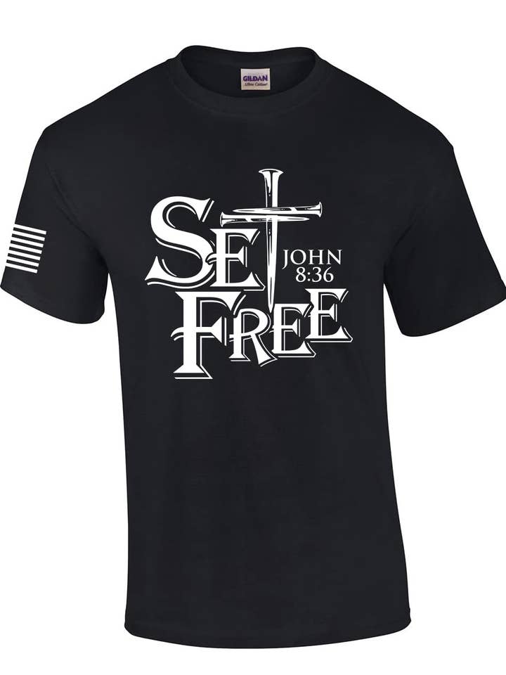 Figlio Ti Rende Libero Veramente Libero Giovanni 8:36 SS T-Shirt per la vendita all'ingrosso da parte di Trenz Shirt Company