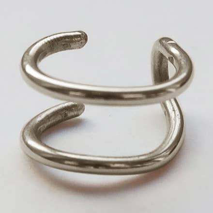 Ear Cuff Double Hoop 9ct White Gold 1mm for wholesale by Christina Made It