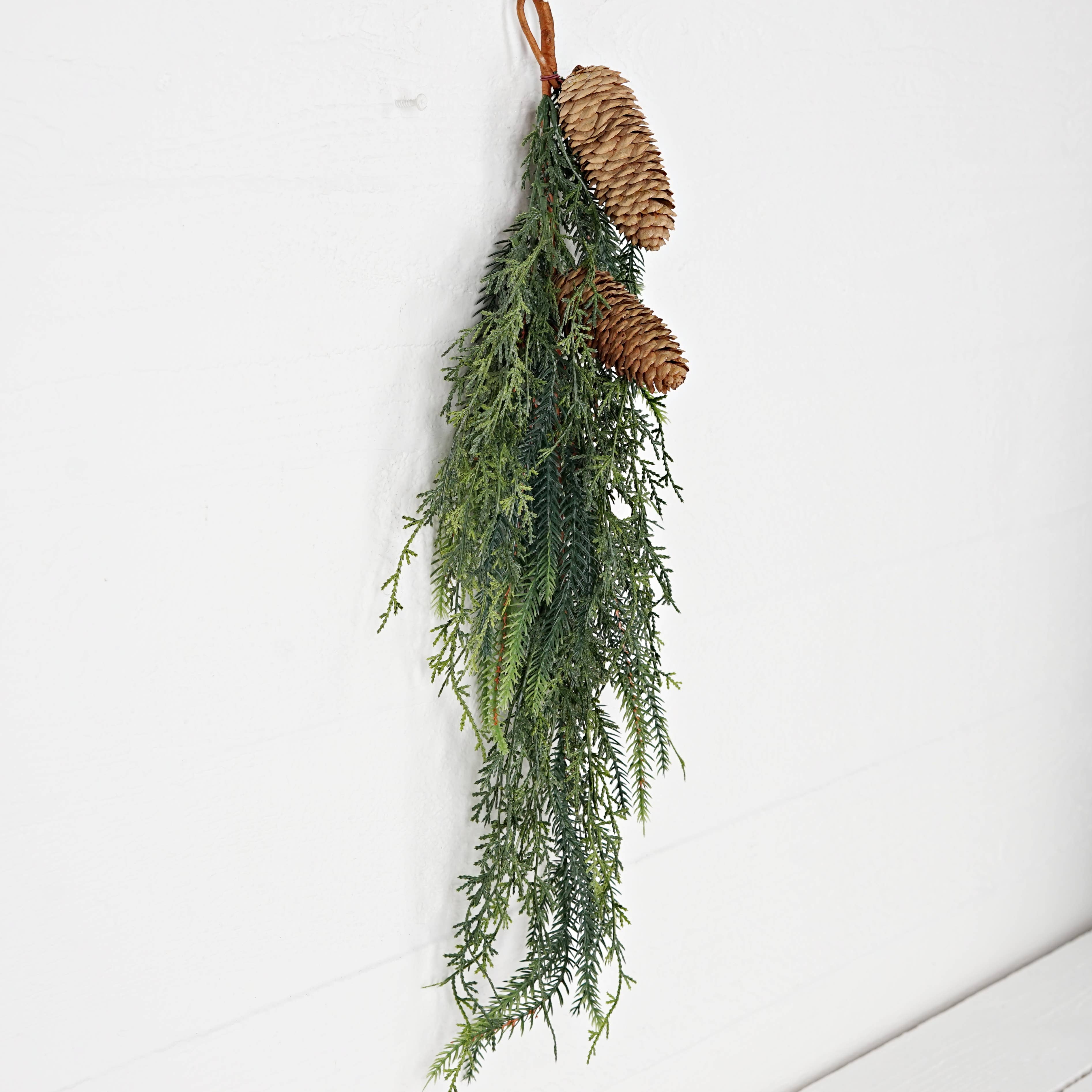 Impressive Enterprises, Inc. - Wholesale Christmas Decoration - 32317- 24inL Teardrop-Dripping mix spruce pine w. pinecones2