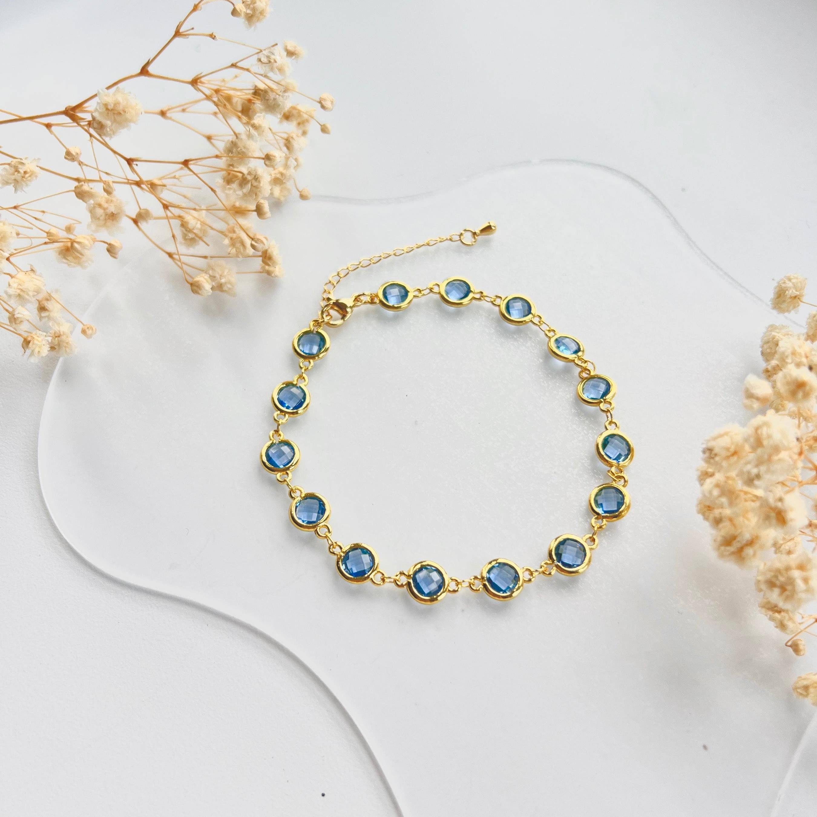 Rossie Jewellery – wholesale Charm/dangle bracelet – Gold Filled Crystal Topaz Charm Beaded Bracelet4