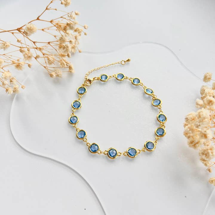 Rossie Jewellery – wholesale Charm/dangle bracelet – Gold Filled Crystal Topaz Charm Beaded Bracelet4