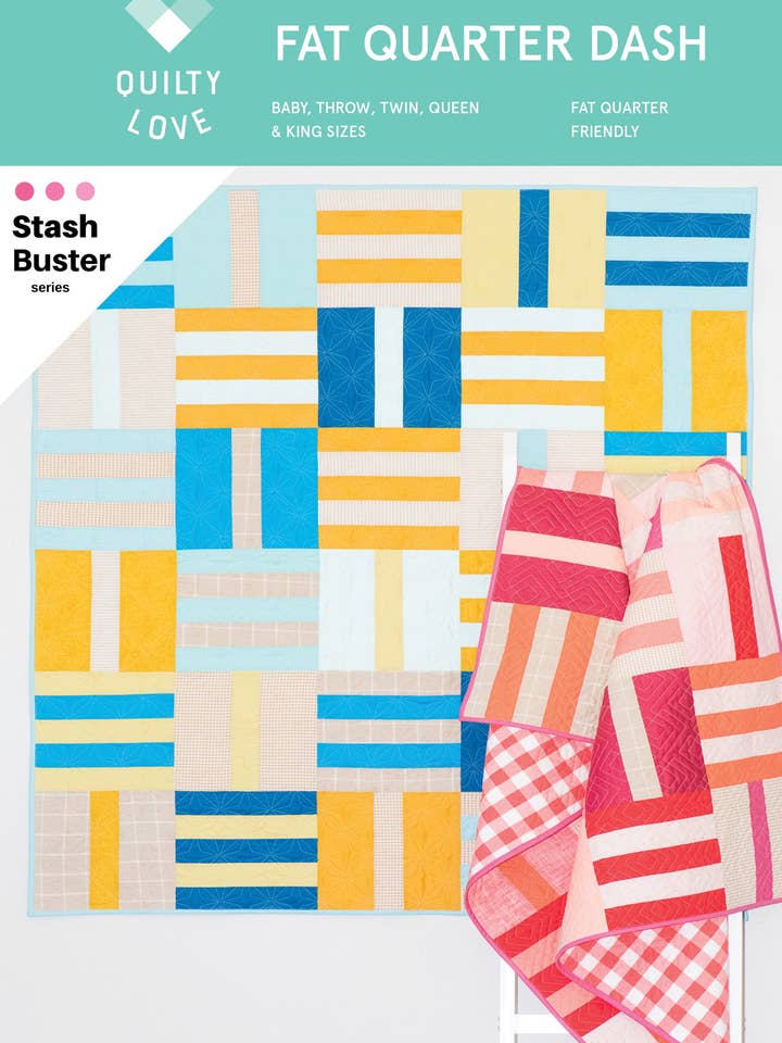 Fat Quarter Dash PAPER Quilt Pattern for wholesale by Quilty Love