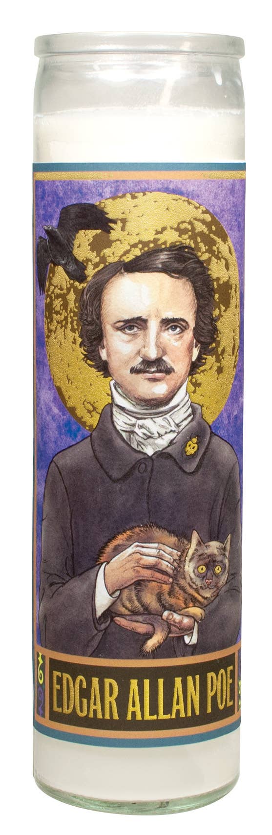 Unemployed Philosophers Guild - Wholesale Jar/Filled Candle - Edgar Allan Poe Secular Saint Candle1
