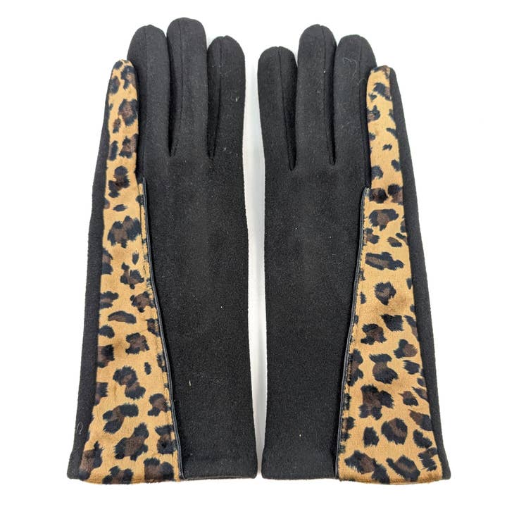 Black Ginger – wholesale Gloves – Women's – Animal Print Brushstroke Gloves - Black2