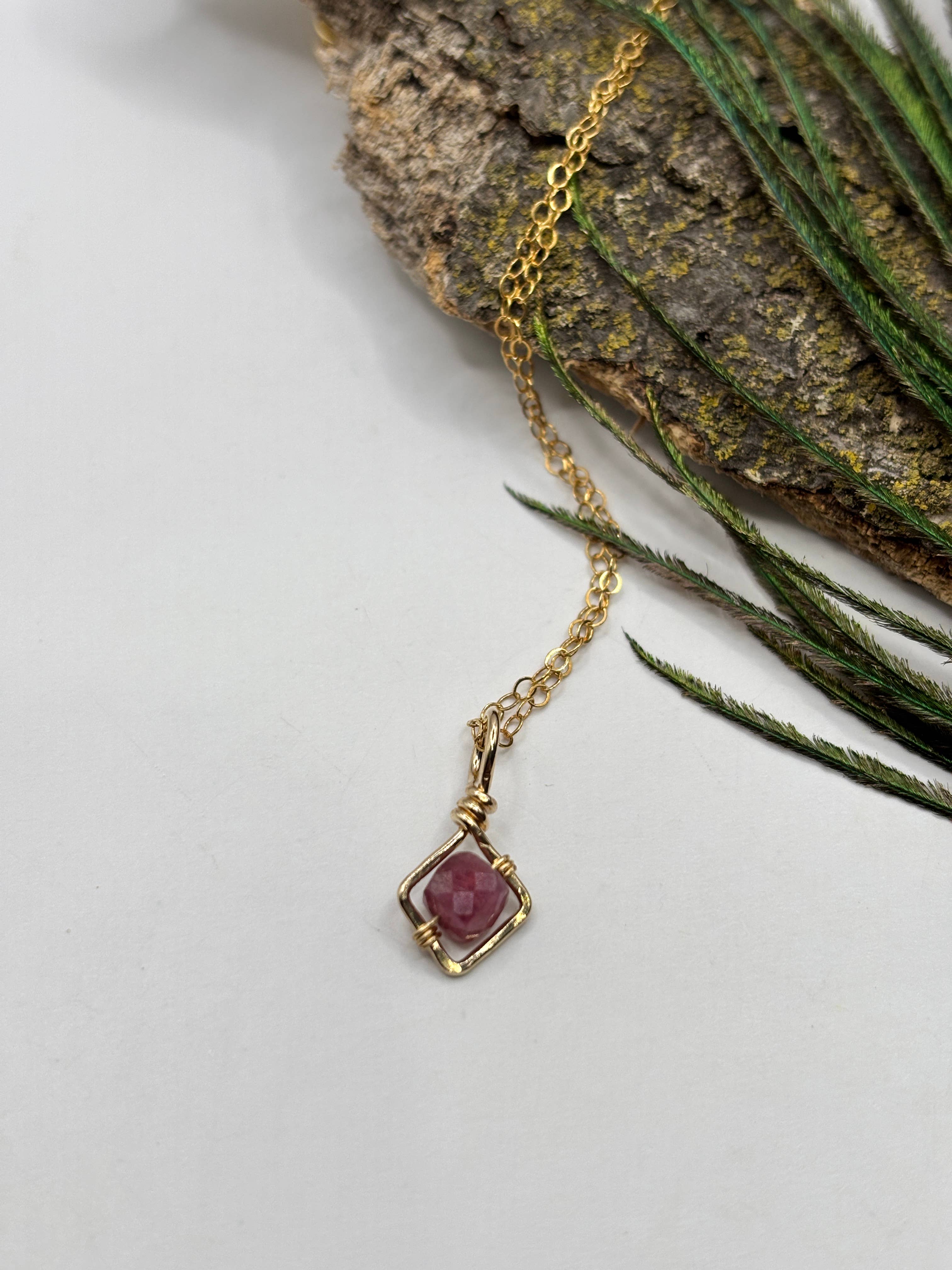 Rachel Renee Jewelry - Wholesale Pendant/Charm Necklace - VERA Dainty Square Gemstone Necklace - More Color Choices 3