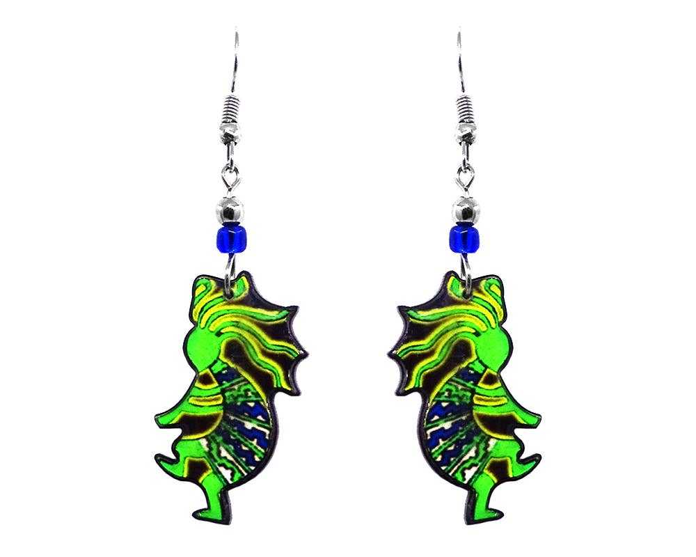 Pichincha - Wholesale Dangle Earrings - Acrylic Kokopelli Southwestern Native Deity Dangle Earrings5