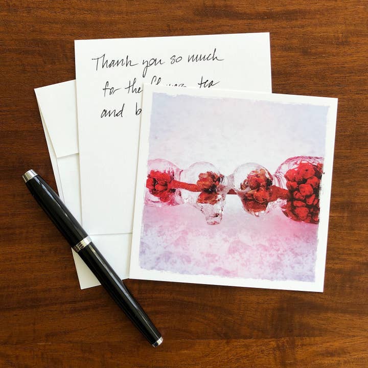 Tarjeta de felicitación en blanco Red Seeds para venta al por mayor de Whispered Light Greeting Cards