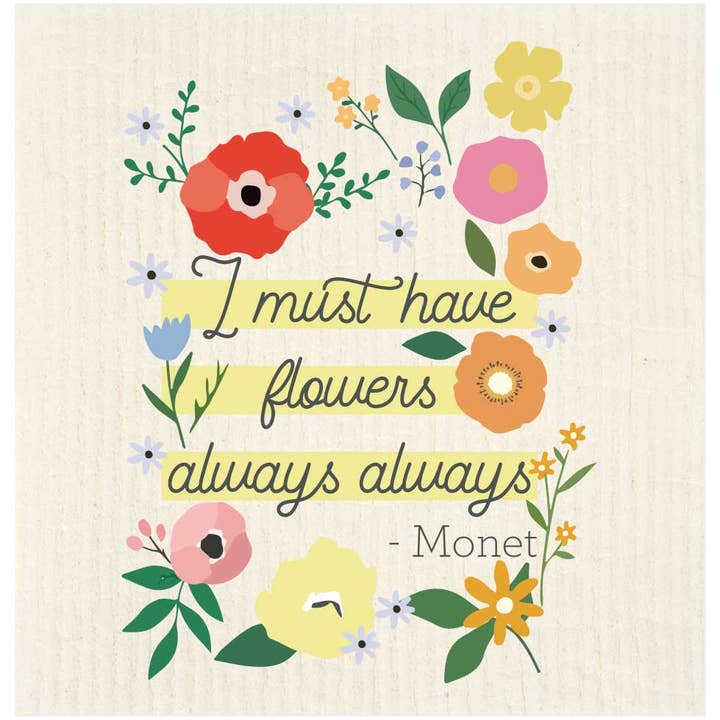 Must Have Flowers Always Swedish Dishcloth for wholesale by Potluck Press