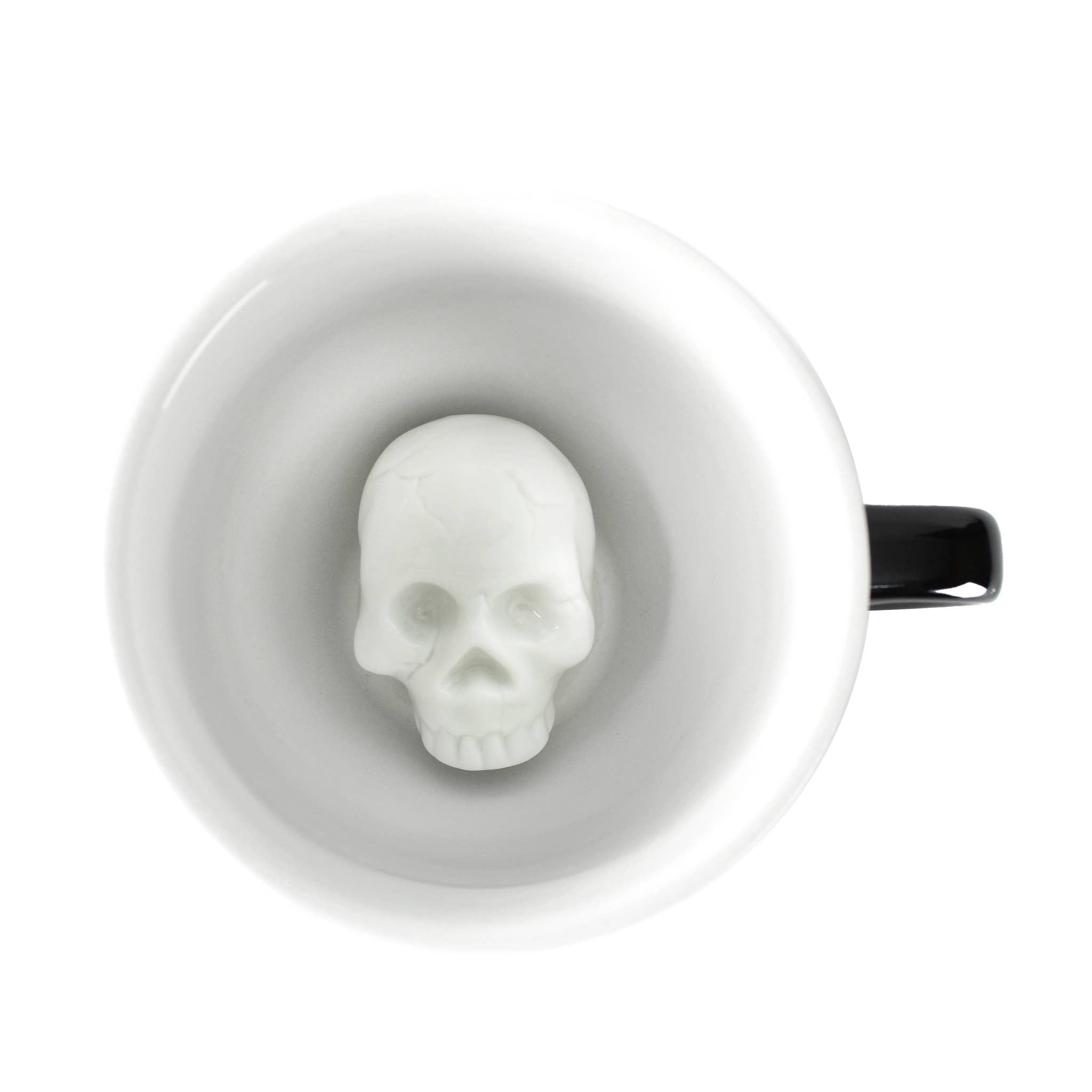 Black Skull | Ceramic Creepy Surprise Mug (11 oz. Black) for wholesale on Faire1
