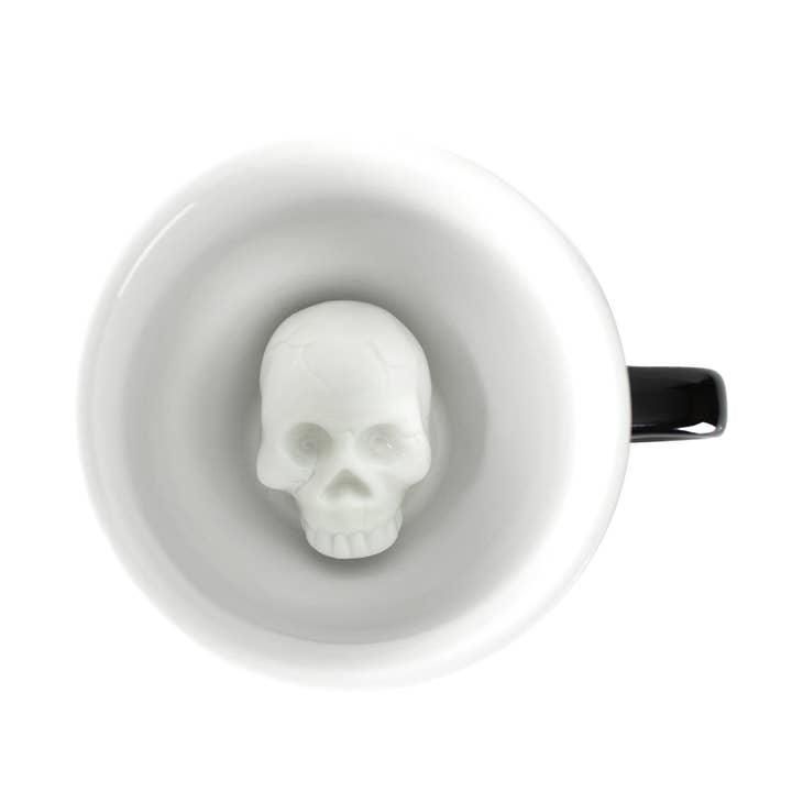 Black Skull | Ceramic Creepy Surprise Mug (11 oz. Black) for wholesale on Faire1