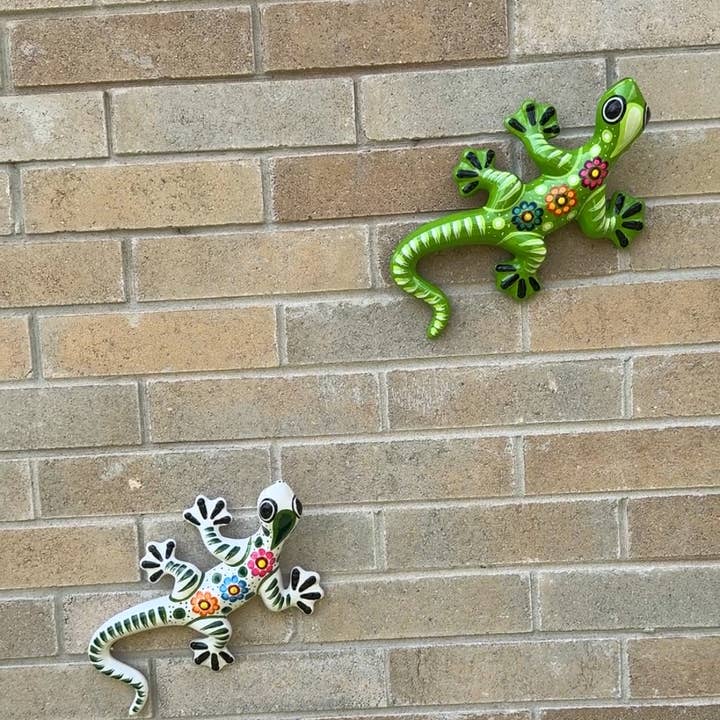 Doña Cata Art - Venta al por mayor Decoración de pared - Niños y bebés - Lagartija mexicana, lagartija, decoración de jardín, lagar grande de arcilla