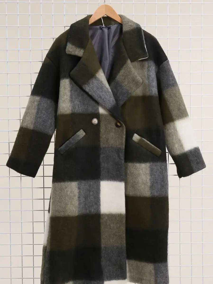 la maison des fibres naturelles - Vente Manteau – femme - Manteau à carreaux 60705+size MADE IN ITALY 6