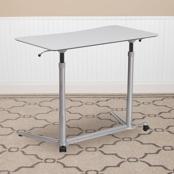 Sit/Stand Lt Gray Computer Desk with 37.375"W Top for wholesale by Flash Furniture