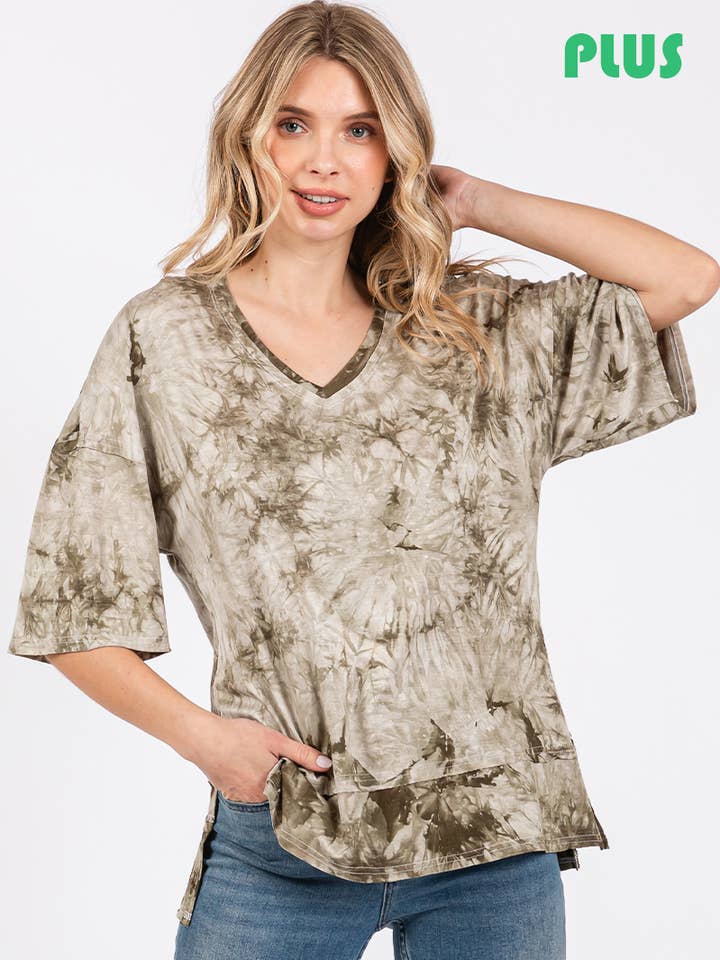 ZiA Apparel - Wholesale Tunic - Women's - A comfortable tie-dye printed plus top