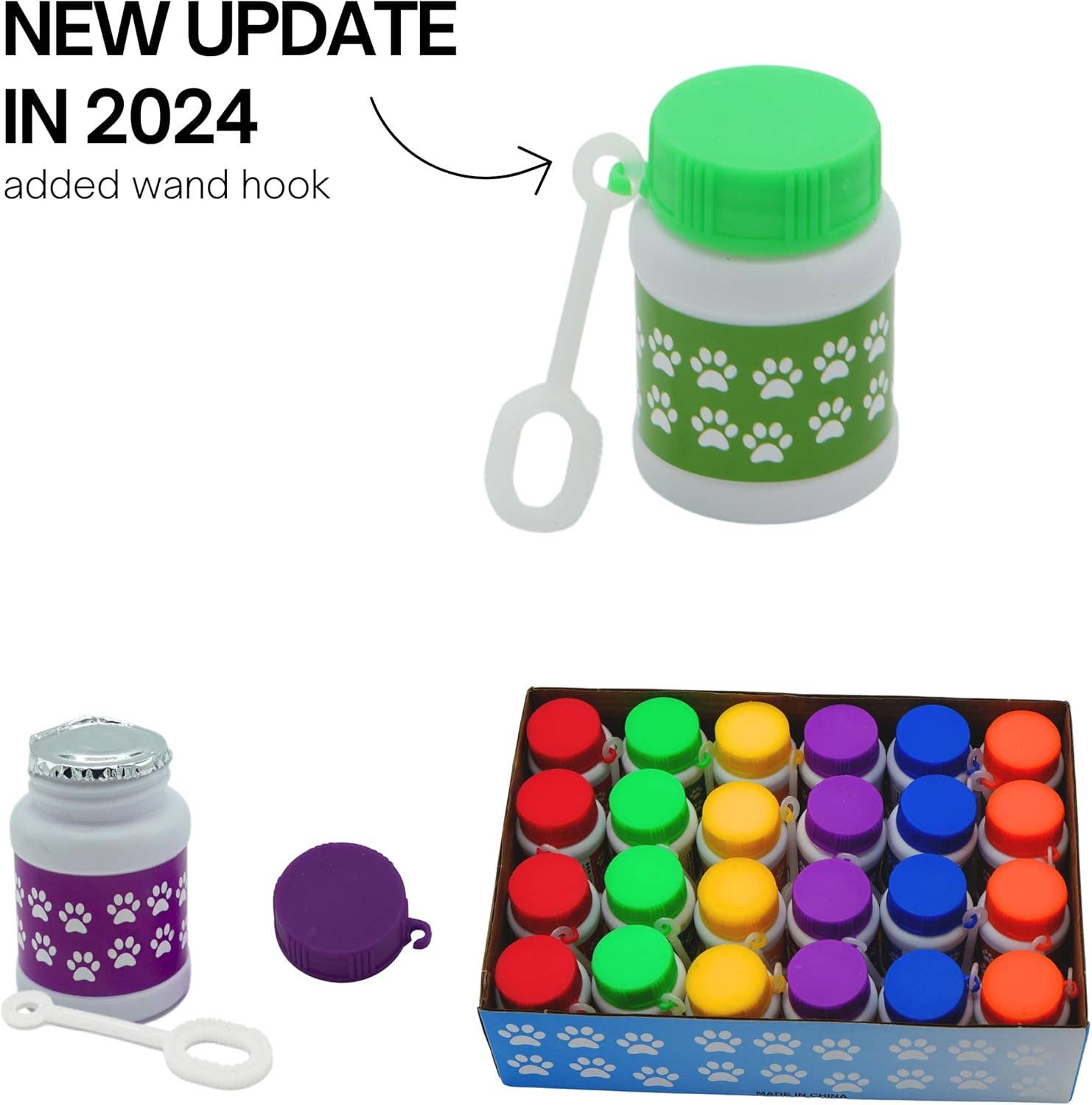 4E's Novelty - Wholesale Party Favor - Paw Print Bubble Bottles - 24 Pack, 1 oz, Paw Patrol Party Favors1