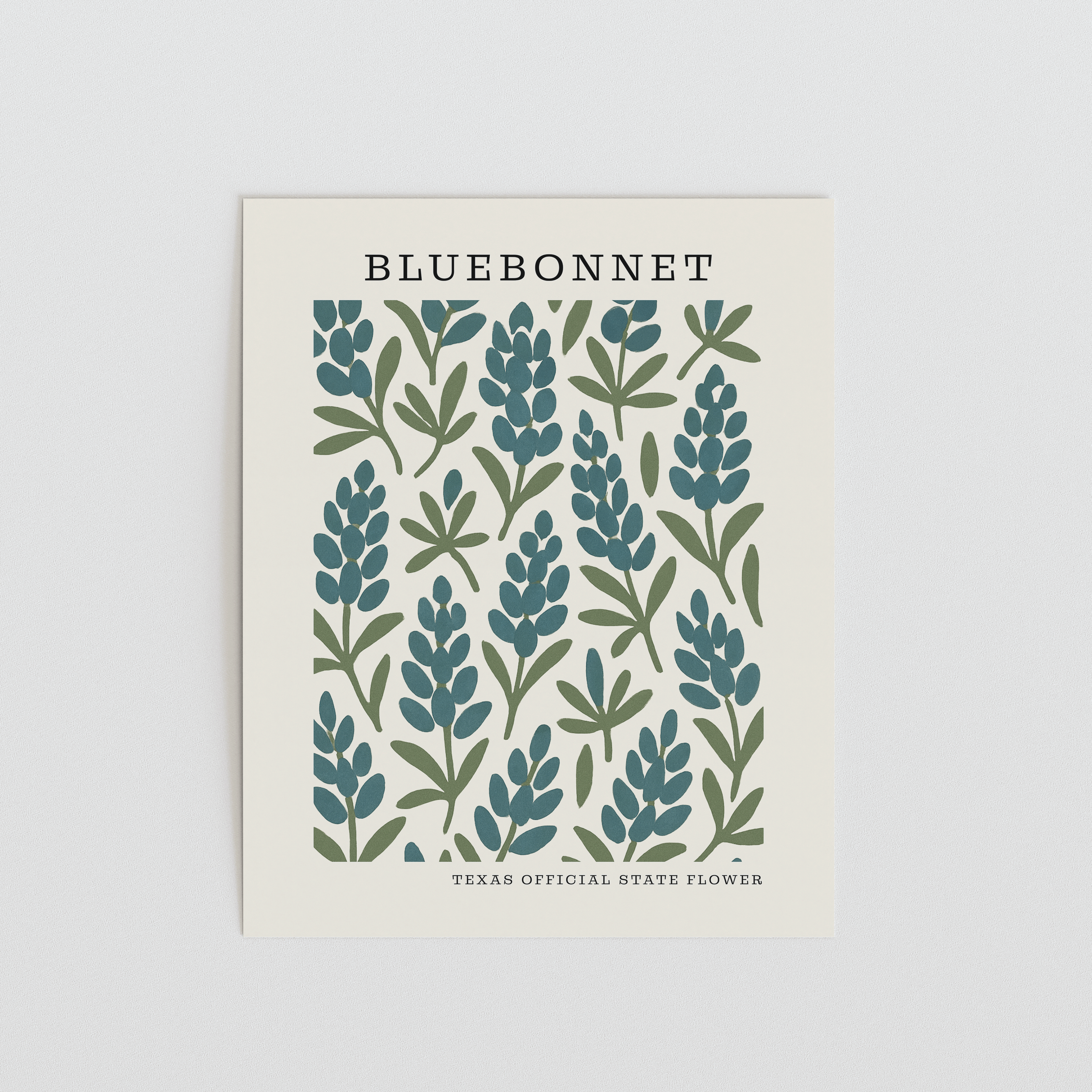 The FlatFile Society - Wholesale Art Print - Texas State Flower Art Print – Bluebonnet1