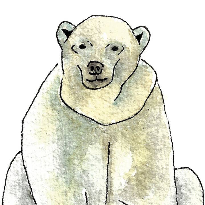 feather.ink – Engroshandel Kunsttryk – Isbjørn håndlavet akvarel maleri print2