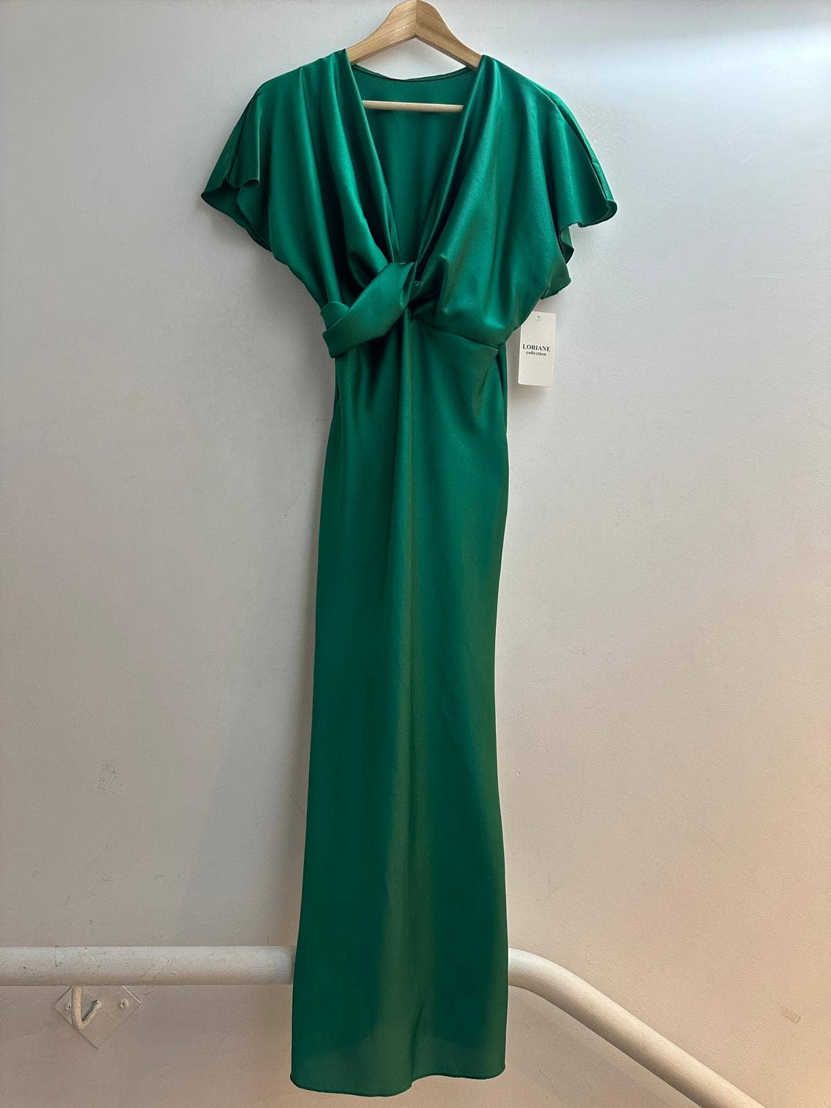 LORIANE - Wholesale Jurk - Dames - LORIANE satijnen lange jurk in één maat 34-387