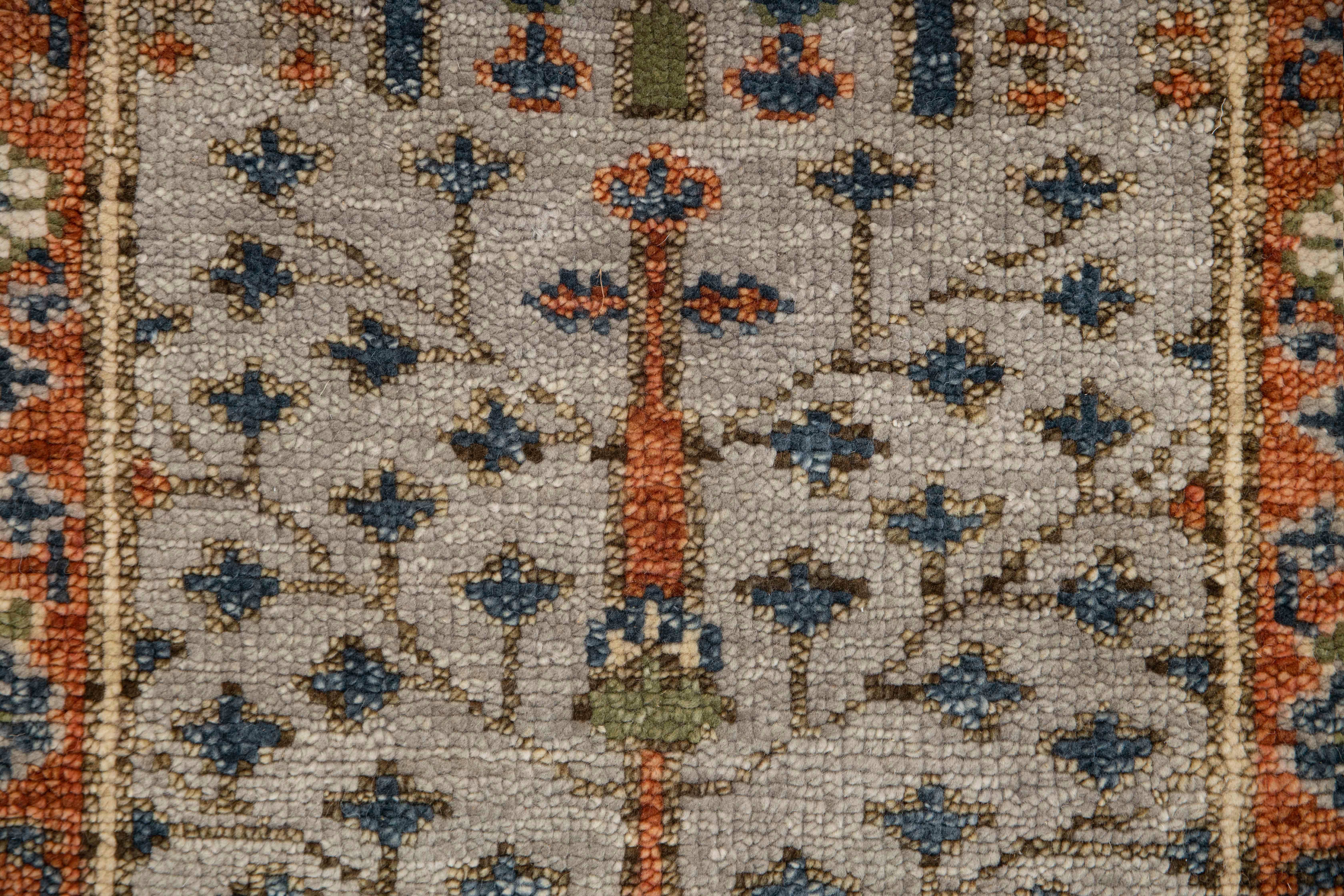 Aesthetic Homes LLC - Wholesale Runner Rug - Gray Rust Tree of Life Wool Runner – Custom Size P-70432