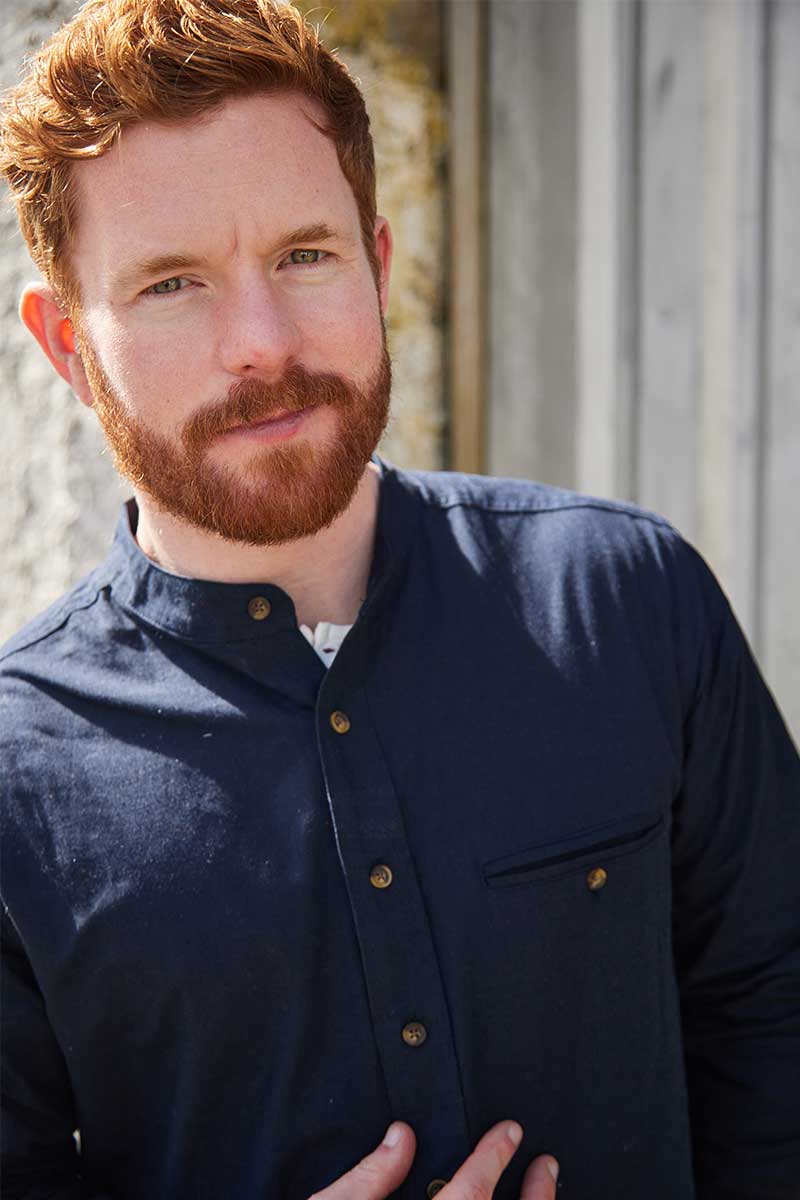 Lee Valley Ireland – wholesale Buttoned-down shirt – Unisex – Irish Collarless Linen Grandad Shirt LN9 Navy5