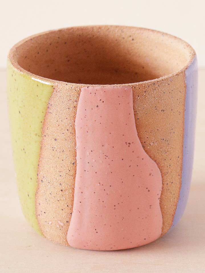 Striped Ceramic Planter- 3.5" for wholesale by Nightshift Ceramics
