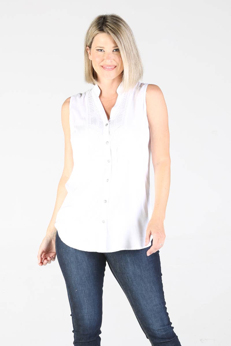 Nostalgia – Großhandel Tunika – Damen – BESTICKTES TANKTOP N2M81-ASIS7