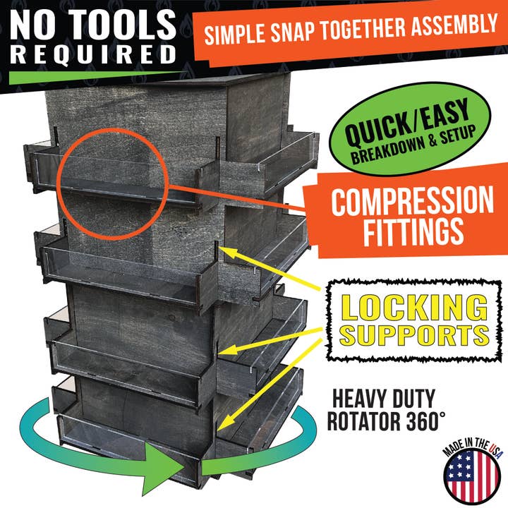 Torched Displays - Wholesale Retailer Display Stand/Case - 4-Sided Rotating Display Stand for Craft Shows, Trade Shows12