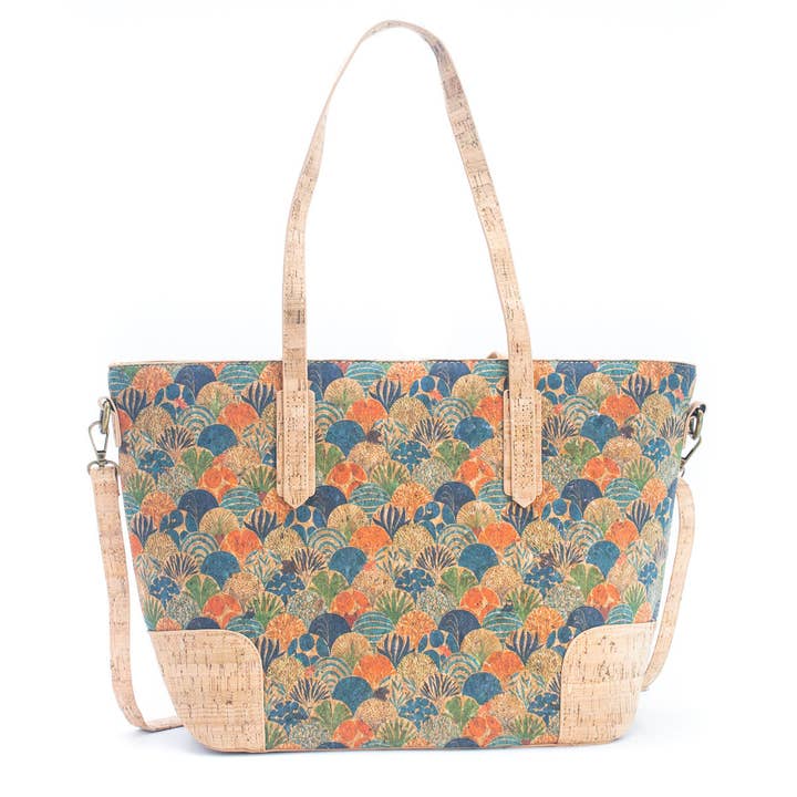 Meninas Bonitas Cork - Wholesale Tote Bag - Women's - Natural Cork with summer Design: Women's Tote Bag BAGF-022