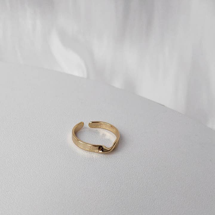 Katinki - Wholesale Band/Stacked Ring - Minimalist Gold Adjustable Open Ring