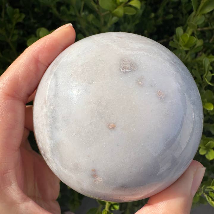 Moon Rituals - Wholesale Spiritual stone/crystal - Large Flower Agate Sphere – Hand-Polished Natural Crystal Ball for Growth & Christmas Crystal Gift #101