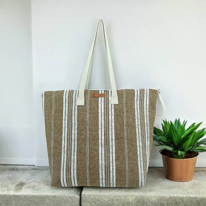 Maxi-Einkaufstasche Lucette, "Bayadère" für den Großhandel von Emmanuel Création