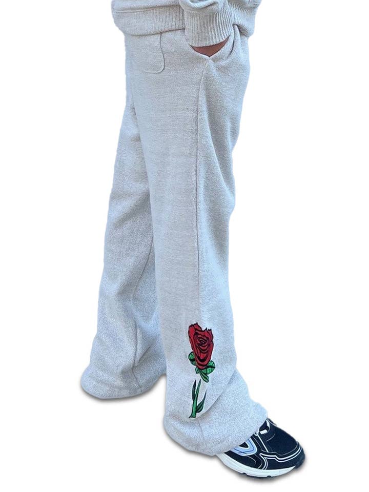 W8092-0956EM SINGLE LOVE COSMO FLEECE LOOSE PANTS for wholesale by Dikotomy