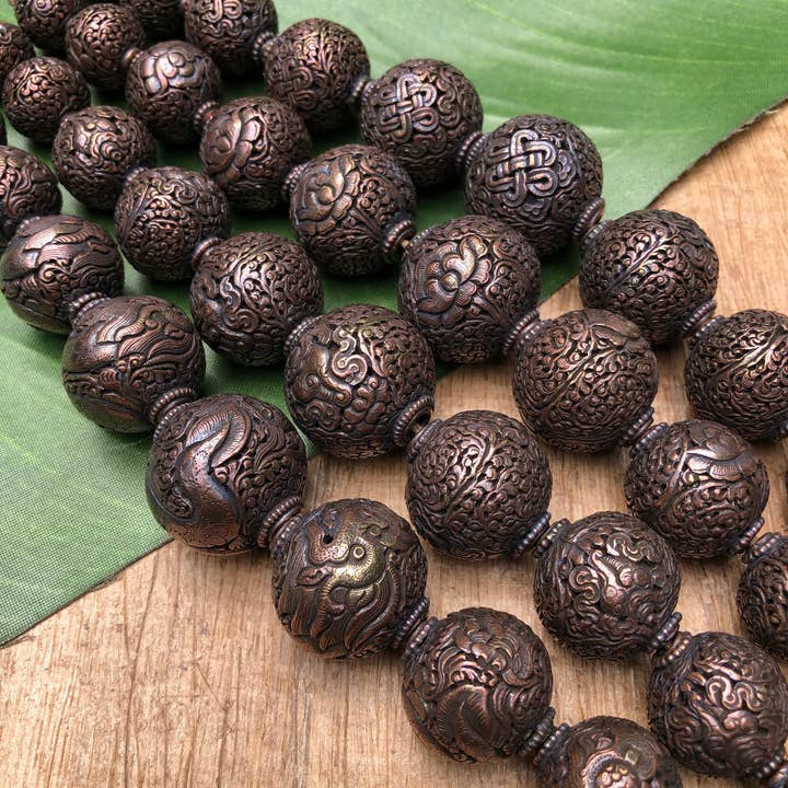 Copper Hand-Carved Metal Beads for wholesale by Bead Goes On