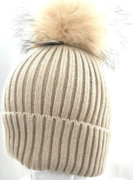 LOOWIE - Vendita all'ingrosso Berretto - Donna - MA003 Berretto in maglia verde vivace con soffice pompon9