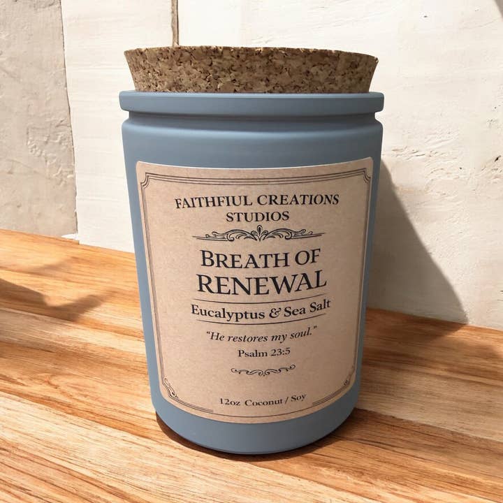Breath of Renewal – Eucalyptus & Sea Salt | Fresh Floral for wholesale by Faithful Creations Studios | Candles
