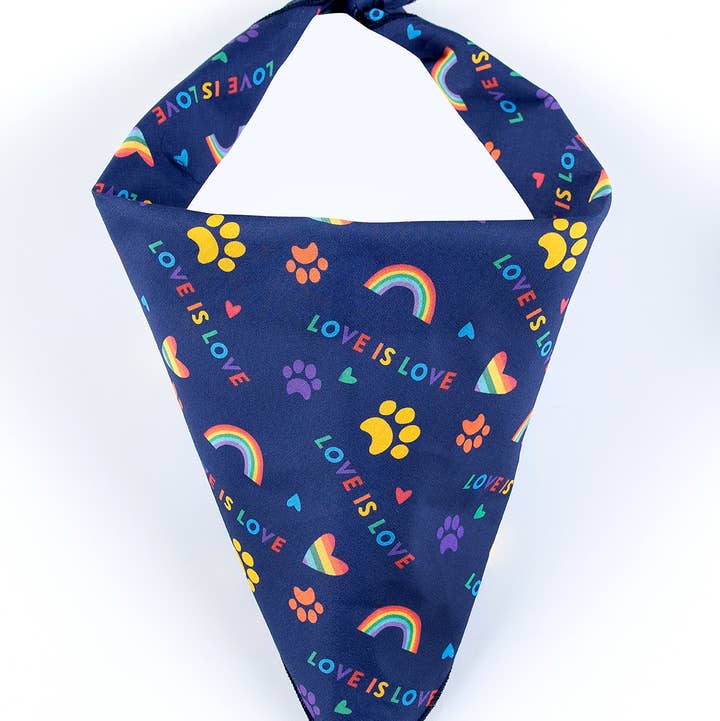 Blue Pride Dog Bandana - Love is Love for wholesale by Paw Paws USA