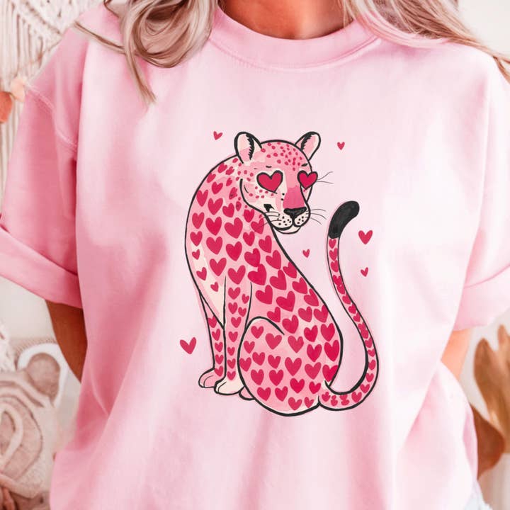 Leopard Hearts Valentine’s Day Graphic T-Shirt | Gildan for wholesale by Shoppe SHC