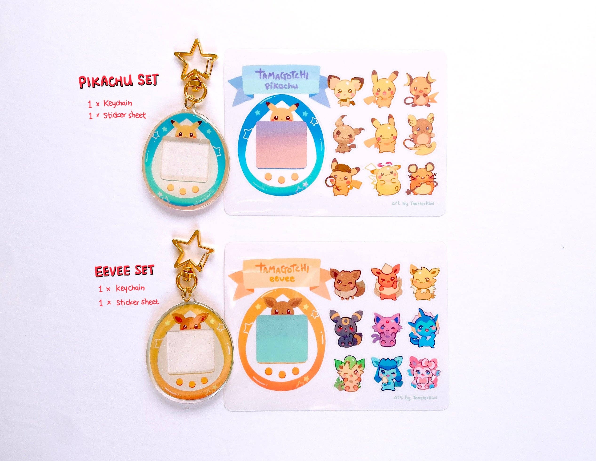ToasterKiwi - Wholesale Keychain - Kids - PRE-ORDER Custom Tamagotchi Set [Pokemon]3