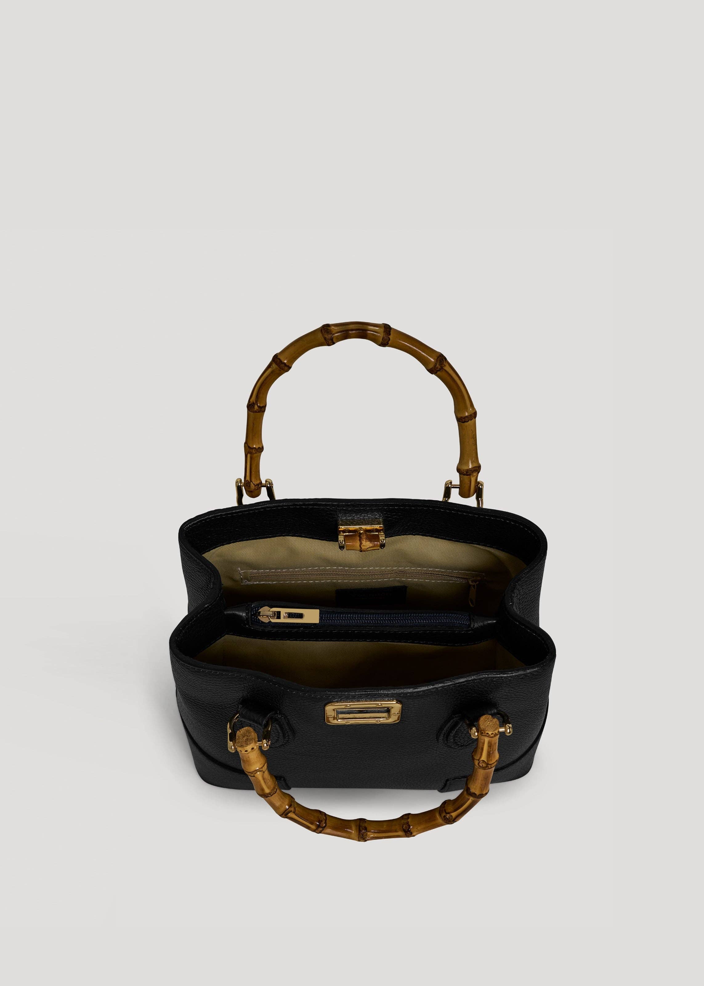 Prestige Milano - Vendita all'ingrosso Borsa tote - Donna - Bamboo Babe Micro Bag in Black Dollar Leather5