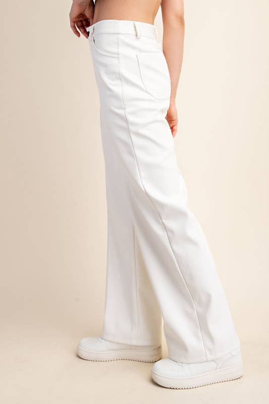 Peace Love Line – Engroshandel Bukser - Dame – PL3448 - PU LÆDER LIGE BUKSER11