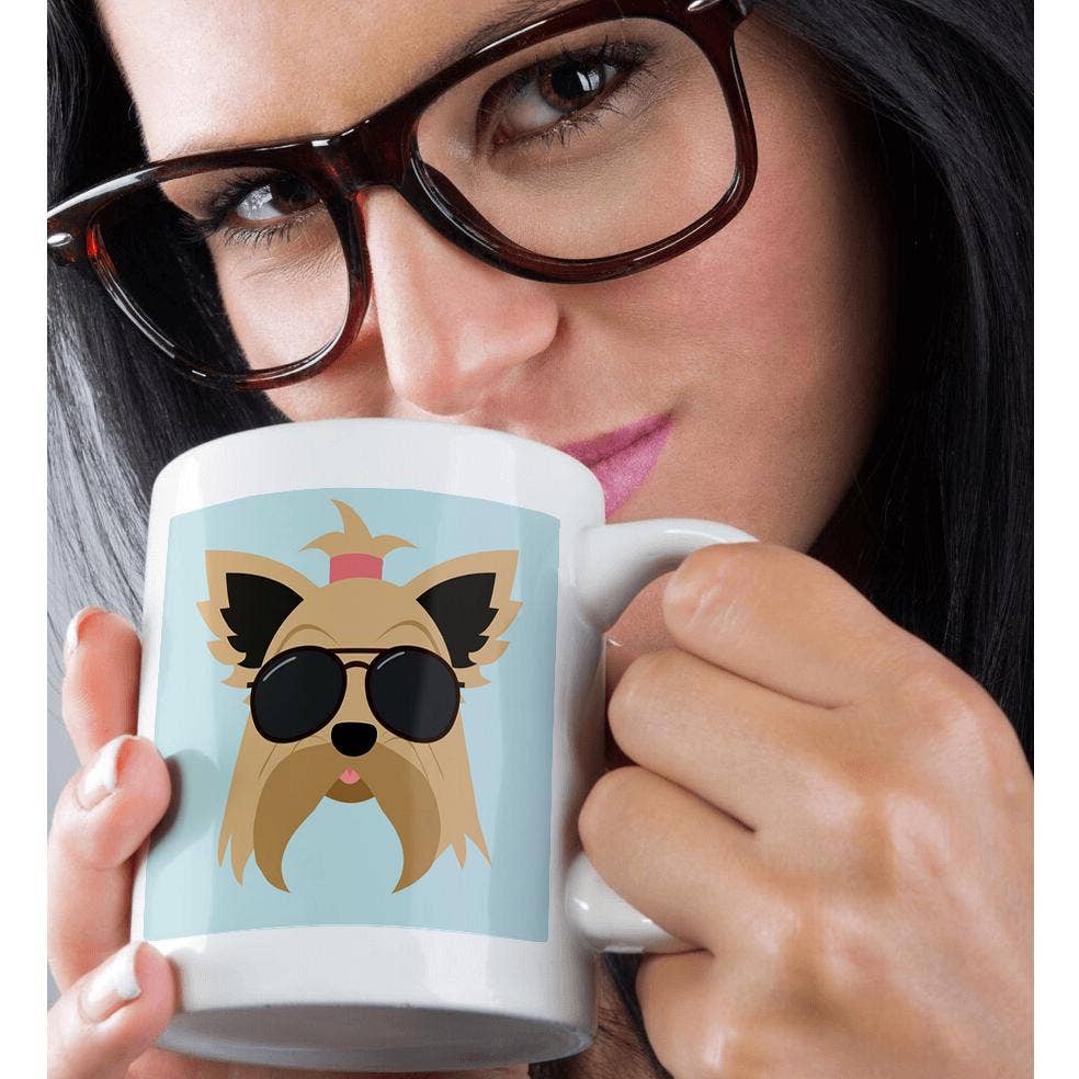 3dRose - Wholesale Coffee Mug - 3dRose, Cool Yorkie Dog with Glasses Yorkshire Terrier, Mug9
